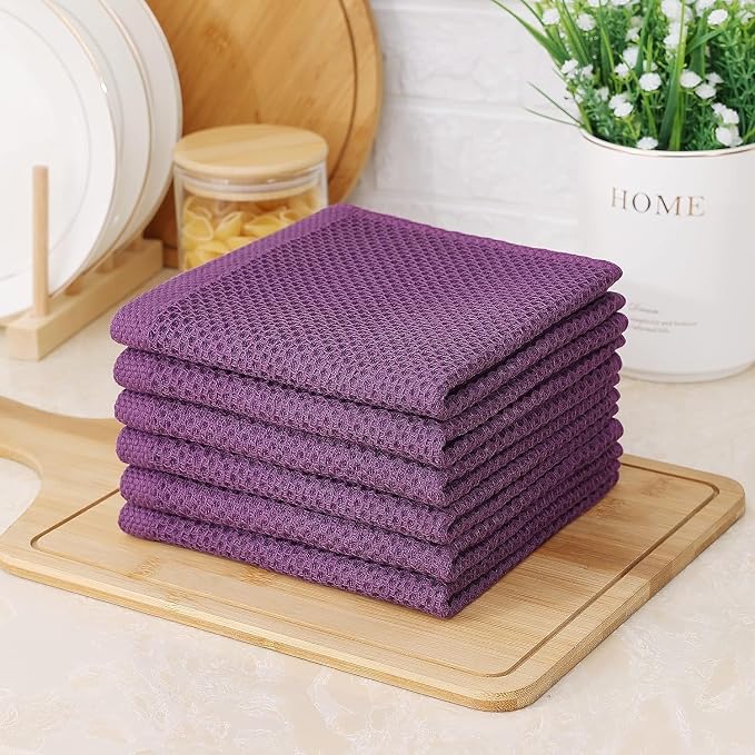 Kitinjoy 100% Cotton Kitchen Dish Cloths, 12 Pack Waffle Weave Ultra Soft - Image 7