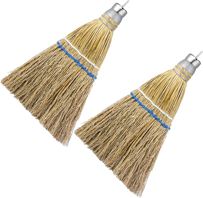 Suclain 2 Pcs 12 Inch Whisk Broom Hand Held Mini Corn Straw Whisk Broom Short by Suclain