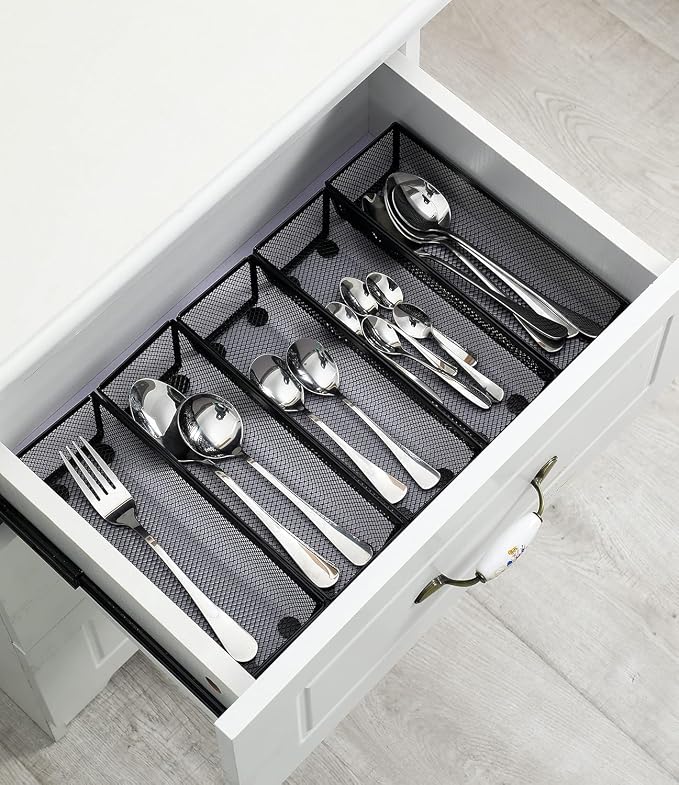 BYCY Silverware Drawer Organizer, Mesh Utensil Organizer - Image 5