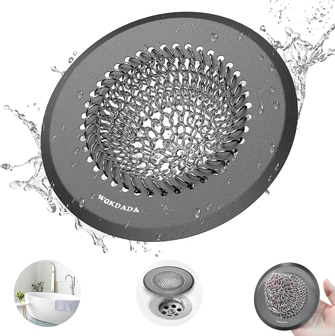 Bathtub Drain Hair Catcher: Fast Drainage Shower Version, Reversible 304 by Wokdada