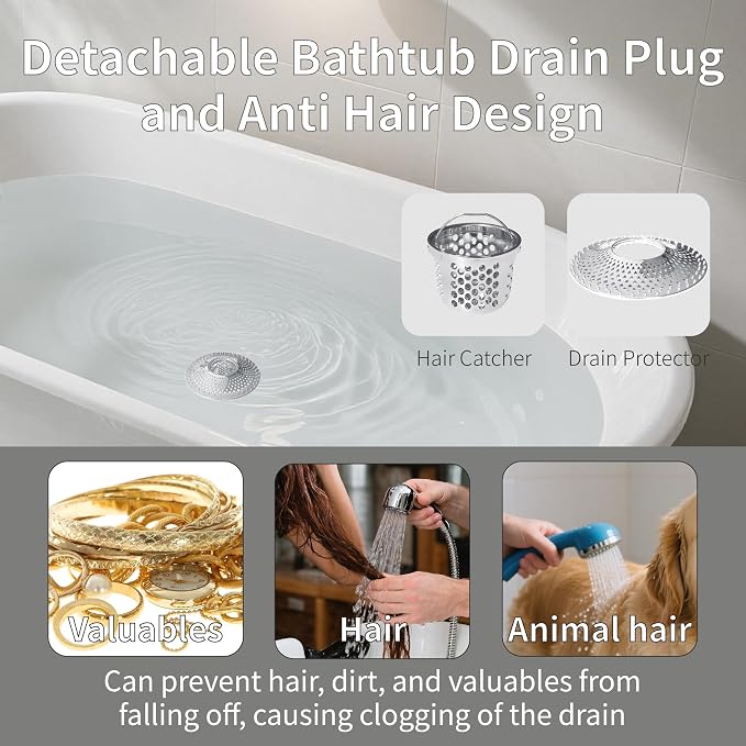 Tub Drain Protector Drain Hair Catcher, Stainless Steel Bathtub Shower Drain - Image 4