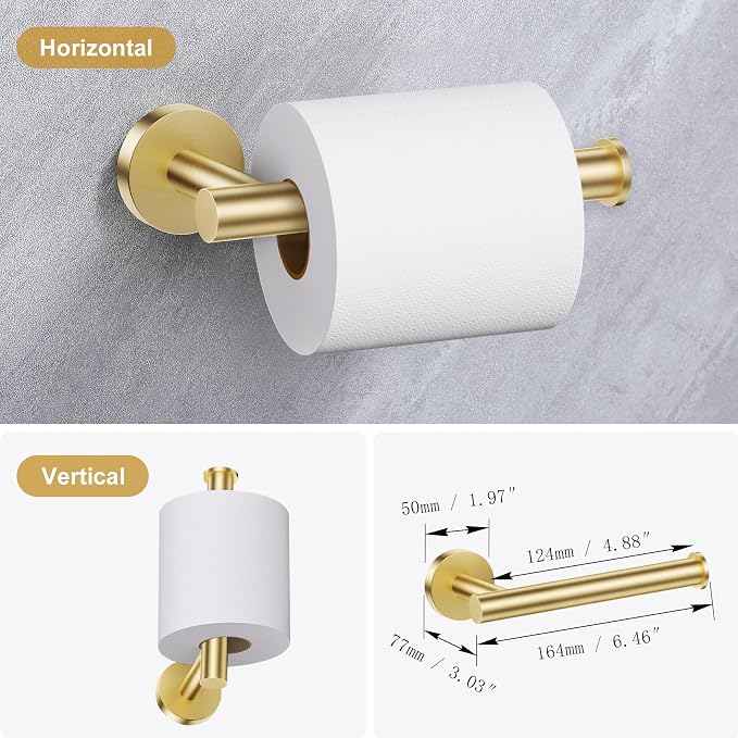 Lairuier Bathroom Hardware Set, 4-Piece Towel Holder Set Include Toilet Paper - Image 6