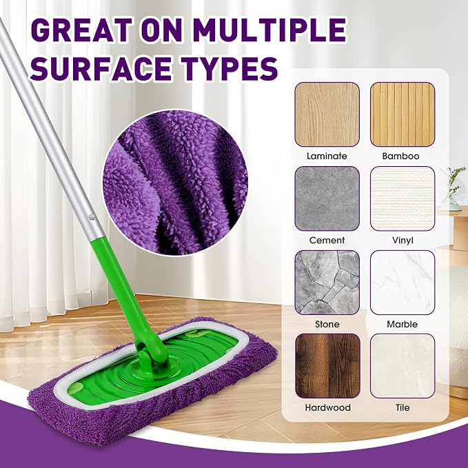 Microfiber Mop Pads, Dry Flat mop Cover & Washable Wet Pads Refill - Image 6