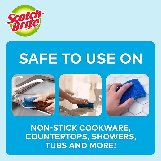 Scotch-Brite No Scratch Scrub Sponges, 4-1/2 x 2-1/2 x 7/10 in - Image 6