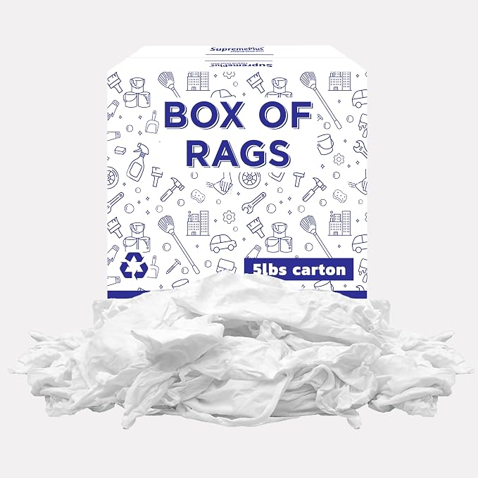 Premium White T-Shirt Cleaning Rags – White Cotton Rags by SupremePlus