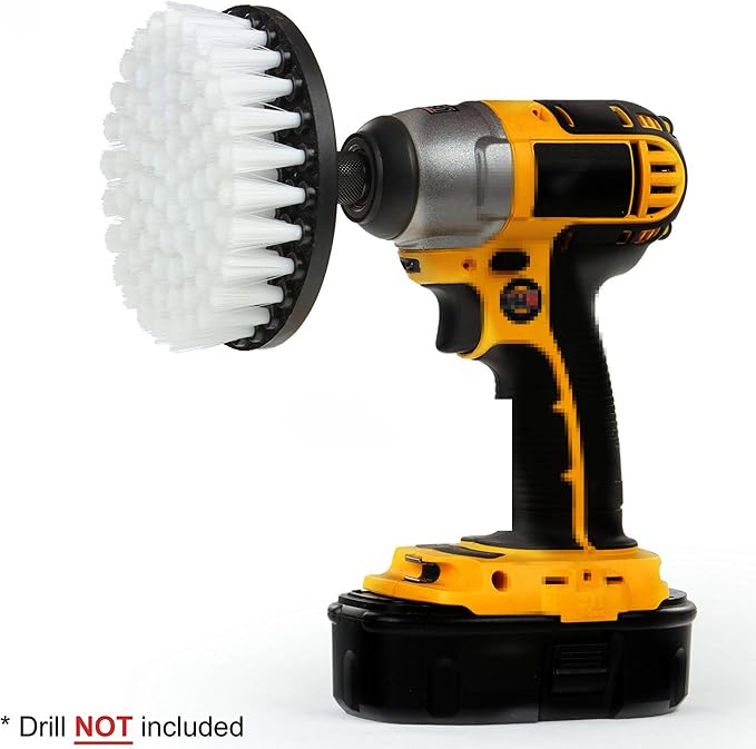 5 Piece 4 inch Drill Brush Soft Bristle White Quick Change Shaft Soft Bristle - Image 2
