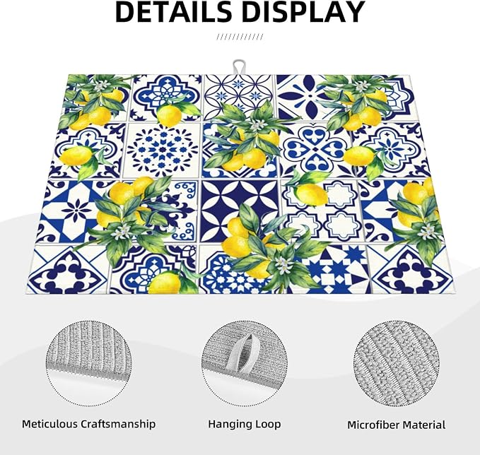Lemon Mexican Tilt Dish Drying Mat - Image 4