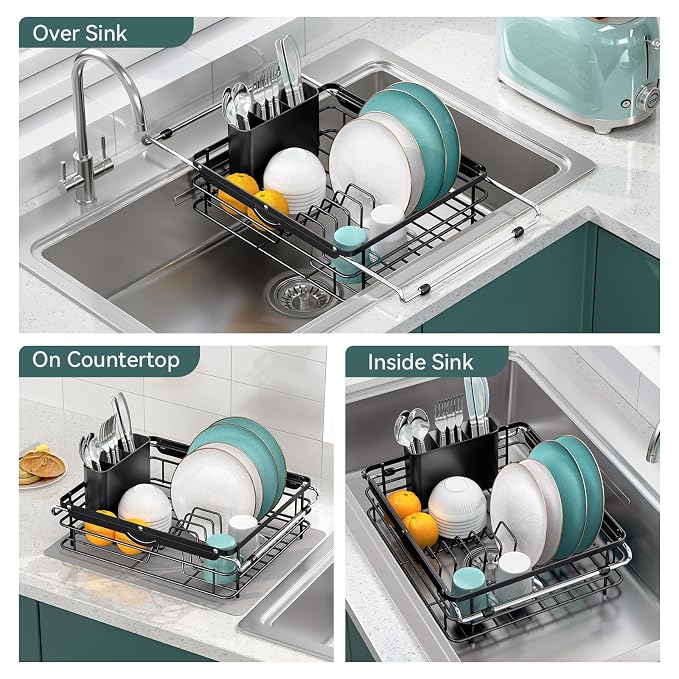 Over the Sink Dish Drying Rack, In Sink Dish Drying Racks, Expandable Dish Rack - Image 3