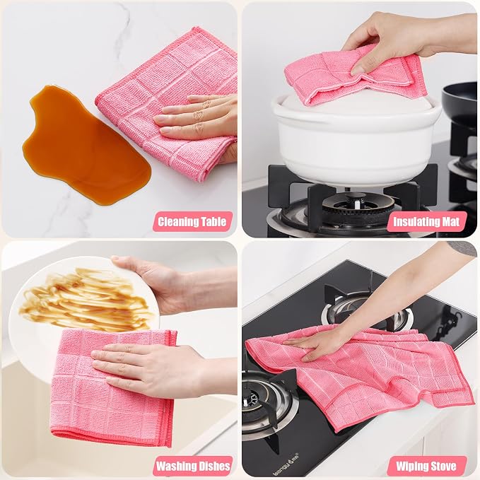 Homaxy Microfiber Kitchen Towels and Dishcloths Set, 20 Pack Soft and Absorbent - Image 5