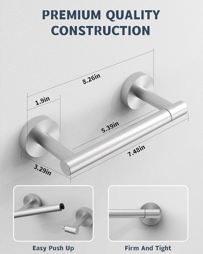 Bathroom Toilet Paper Holder Wall Mount SUS304 Stainless Steel Double Post - Image 5