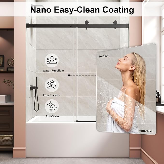 Frameless Bathtub Shower Door, Tub Sliding Door - Image 3