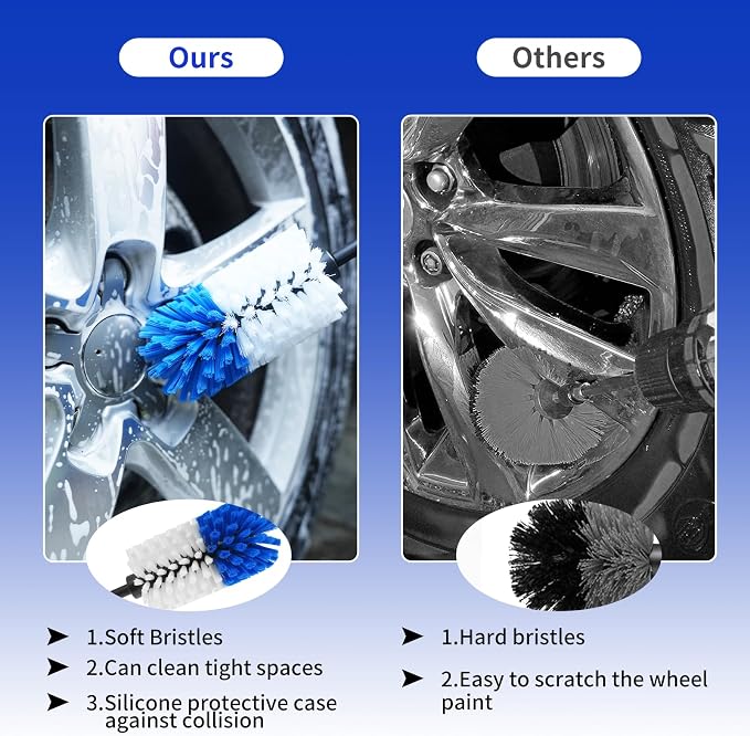 Wheel Brush, Soft Drill Wheel Cleaner Brush, Drill Brush - Image 3