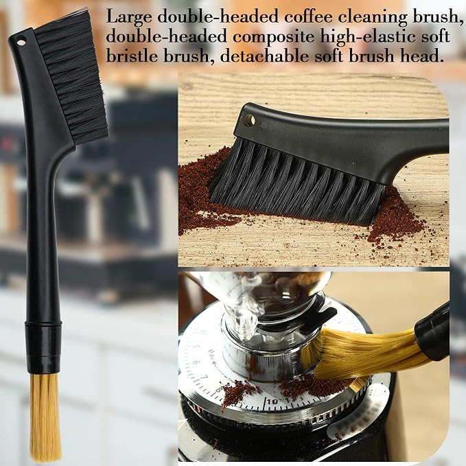 6-piece coffee grinding brush set, coffee grinding natural bristle brush and - Image 4