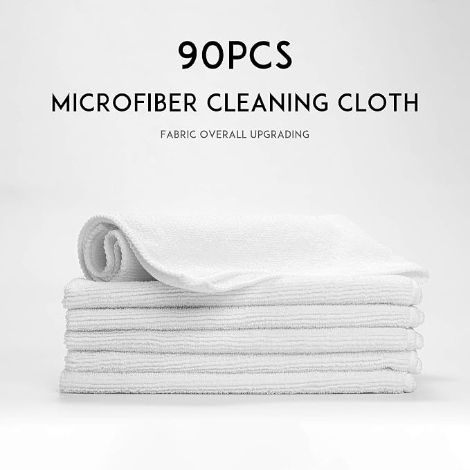 CARTMAN 14 x 14 Inch, 90 Pack, 280GSM Microfiber Cleaning Cloths, Non-Abrasive - Image 2