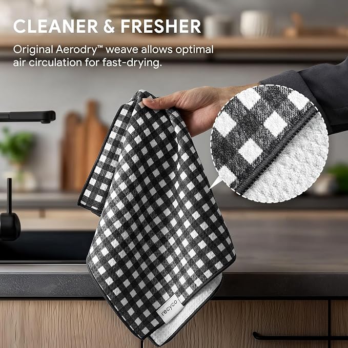 RECYCO Waffle Kitchen Towel Set of 2 - Image 4
