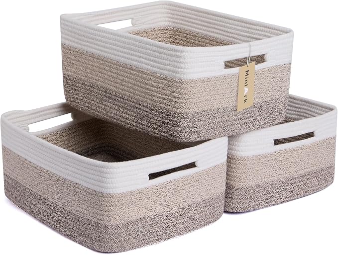 Large Storage Baskets for Organizing, Closet Shelf Baskets for Clothes Blanket by MiniArkStorageBasketsHome
