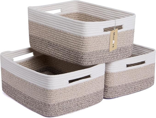 Large Storage Baskets for Organizing, Closet Shelf Baskets for Clothes Blanket by MiniArkStorageBasketsHome