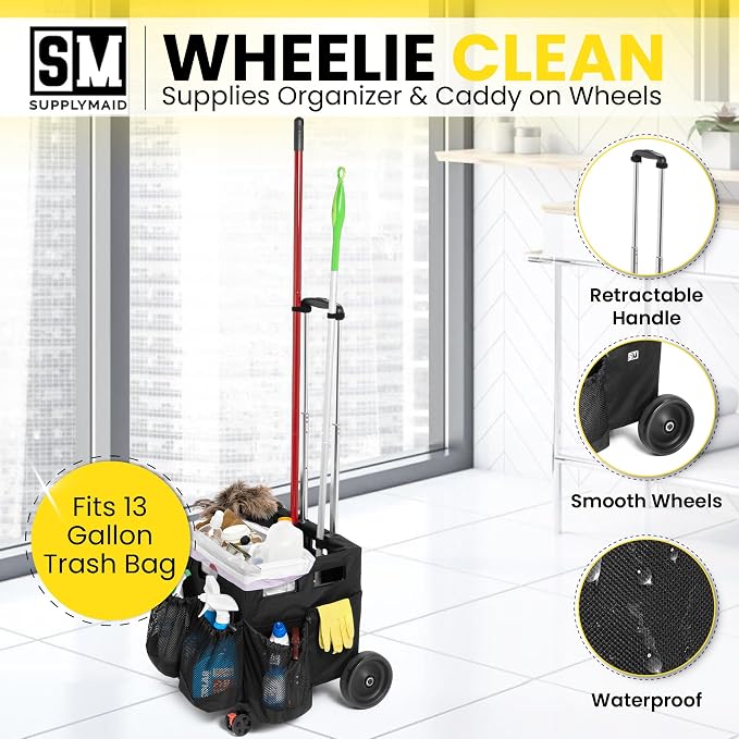 Wheelie Clean - Stair Climbing Cleaning Supplies Organizer & Caddy on Wheels - Image 2