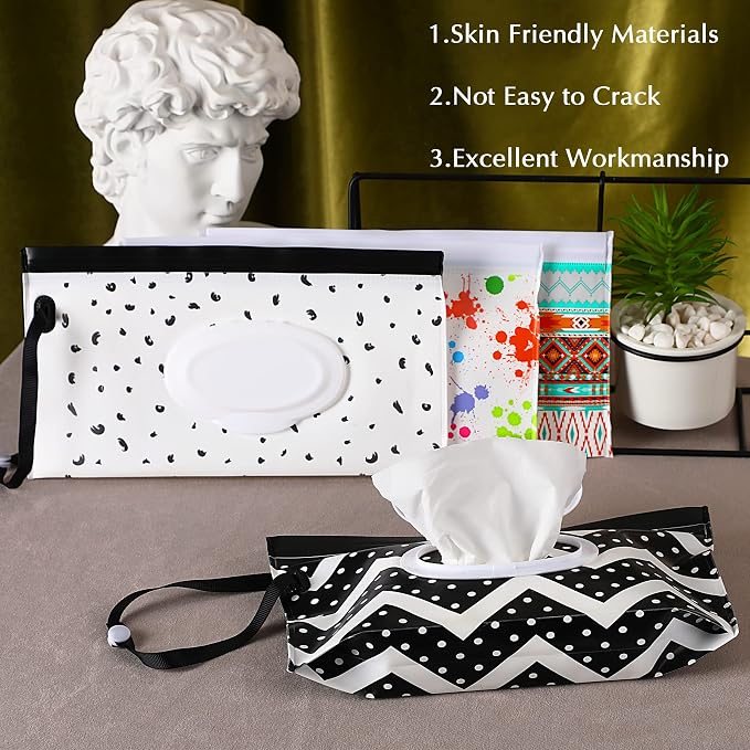 FEBSNOW 4 Pack Baby Refillable Baby Wet Wipe Dispenser, Reusable Wipes Pouch - Image 4
