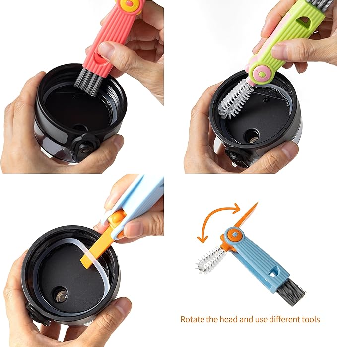Chemimoso Silicone Bottle Cleaning Brush, 13.4in Long Handle Water Cup Bottles - Image 3