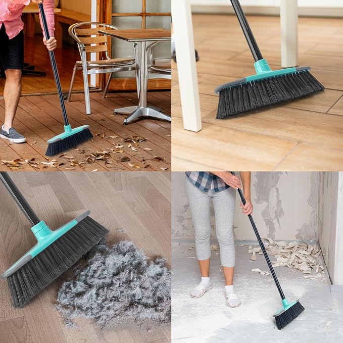 KeFanta Broom for Sweeping Indoor, Soft Bristle Angle Brooms for Floor Cleaning - Image 2