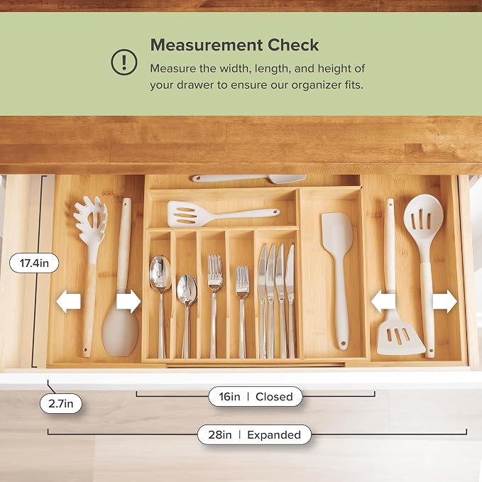 KitchenEdge Premium Silverware, Flatware and Utensil Organizer - Image 6