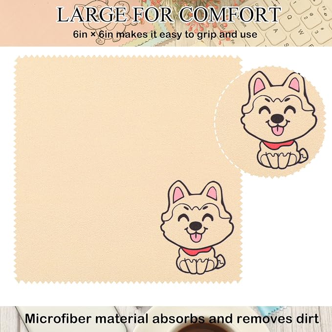 WILLBOND 20 Pcs Microfiber Cleaning Cloth Cute Dog Design Microfiber Cloth Soft - Image 5