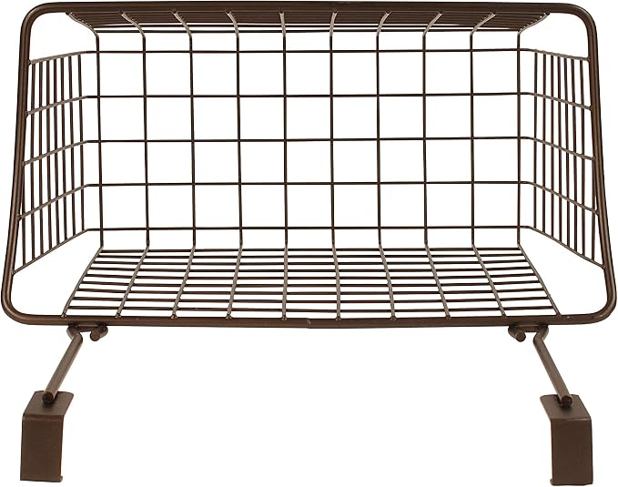 Spectrum Large Over Cabinet Door Organizer Bronze Wire Storage Basket - Image 7