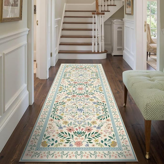 Floral Rug for Living Room Bedroom(Green 2x5 by Rugxara