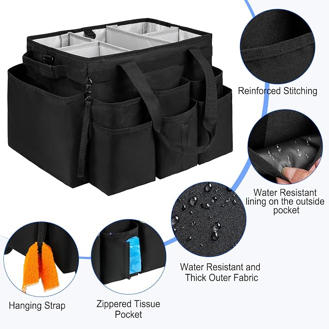 Large Rolling Cleaning Caddy Bag - Image 4
