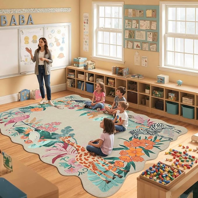 Area Rugs 5x7 for Living Room Bedroom, Animal Washable Rug, by Rugxara