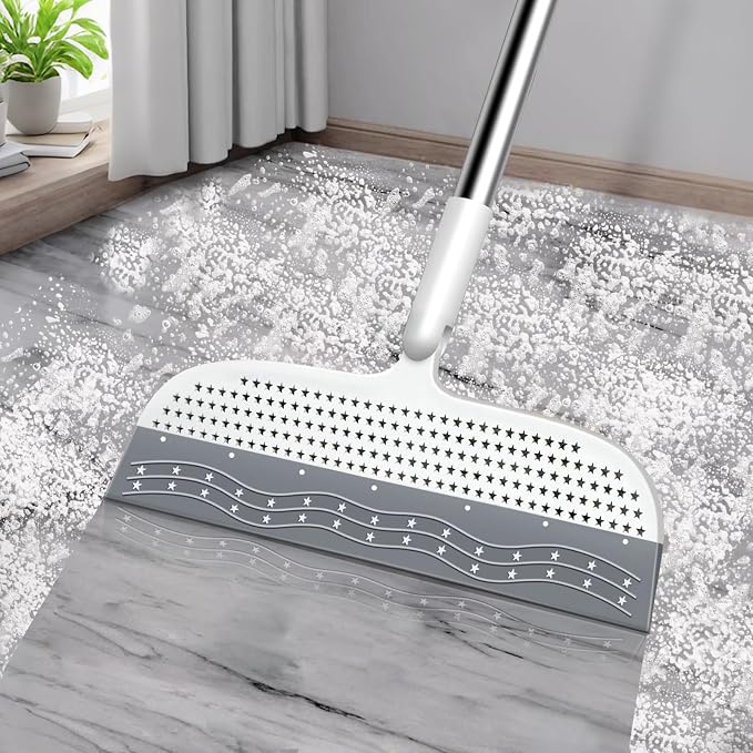 53.5-Inch White Rubber Broom Squeegee by PRATIQUE
