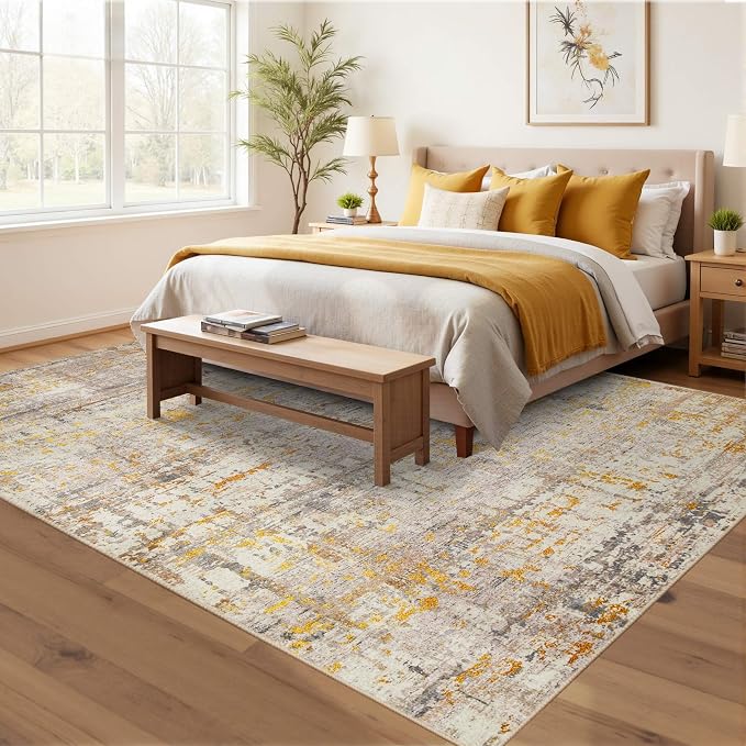 5x7 Area Rugs for Bedroom Living Room, Non-Slip Washable Modern Neutral - Image 2