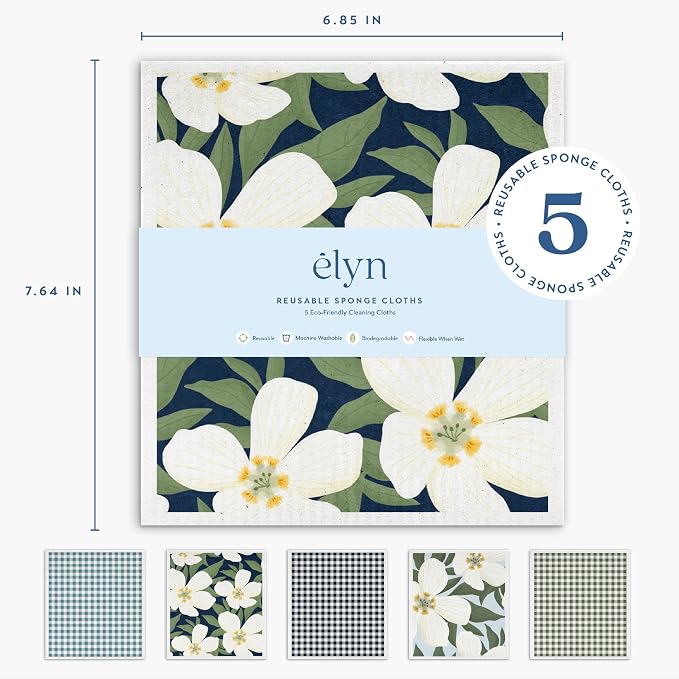 ELYN Swedish Dishcloths, Reusable & Washable Sponge Cloths, Absorbent Cleaning - Image 2