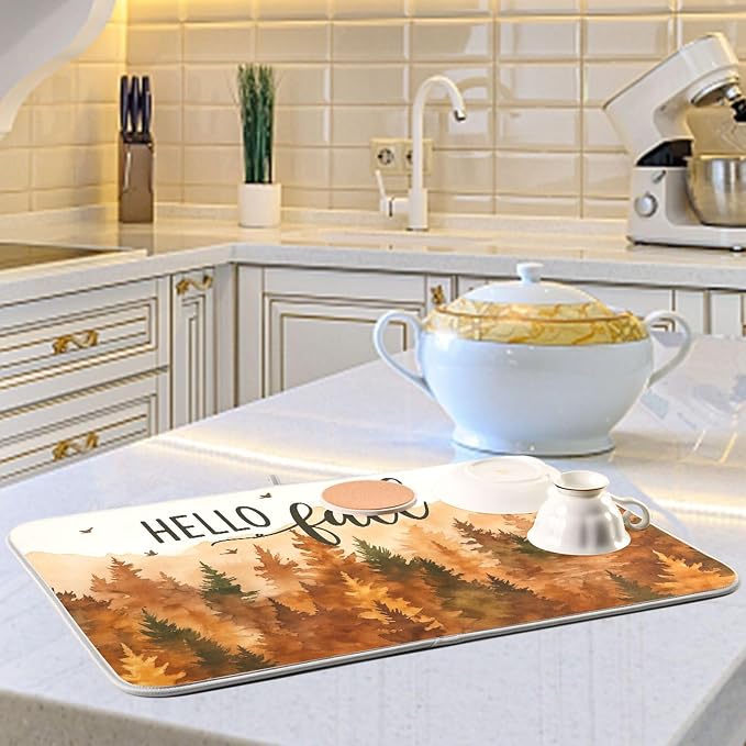 Hello Fall Forest Dish Drying Mat - Image 6