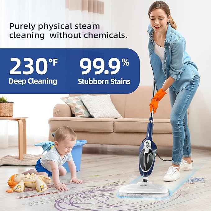 Steam Mop - 10-in-1 Floor Steamer Detachable MultiPurpose Handheld Steam Cleaner - Image 2