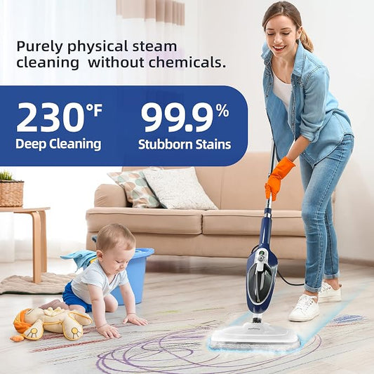 Steam Mop - 10-in-1 Floor Steamer Detachable MultiPurpose Handheld Steam Cleaner - Image 2