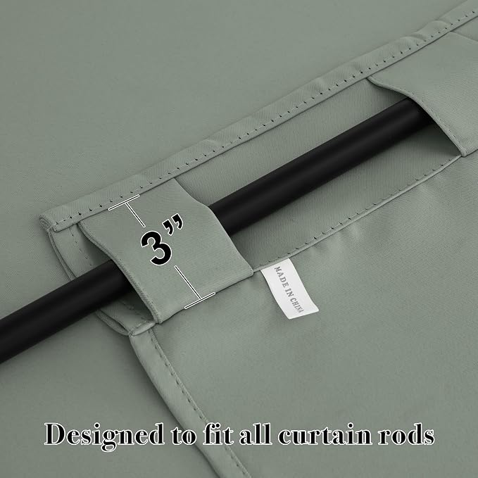 RYB HOME Sage Green Curtains, Small Window Curtains Tiers - Image 2