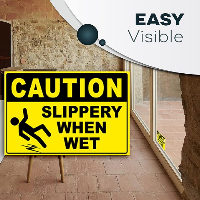 Caution Slippery When Wet Stickers, 4x6 Vinyl Decals, Caution Wet Floor Sign - Image 6