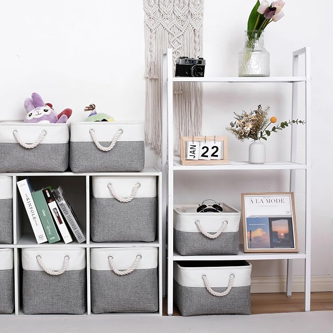 11 x 11 Inch Storage Cubes, 6 Pack Large Collapsible Fabric Storage Bin - Image 3