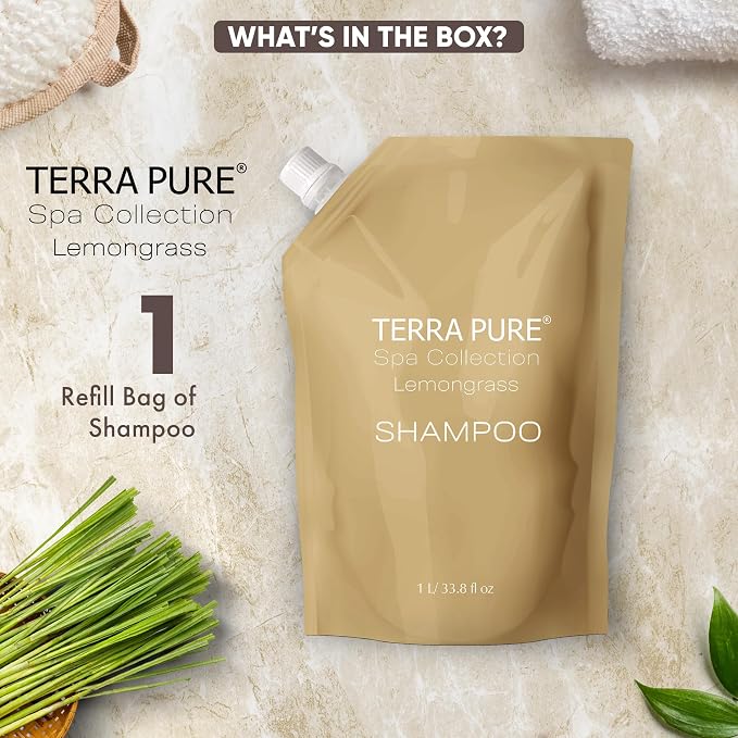 Terra Pure Spa Collection 1 Liter Shampoo Refill Bag - Image 5