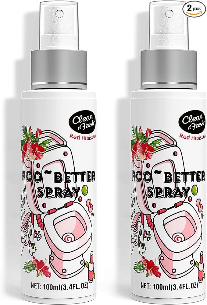 Clean-n-Fresh Toilet Spray 6.8 Oz, Hibiscus Scent, Bathroom Odor Deodorizer by Clean-n-Fresh