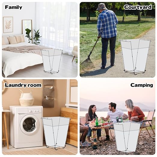 2 pcs Metal Trash Bag Holder, Outdoor Metal Leaf Bag Holder Stand, Garbage Bag - Image 7