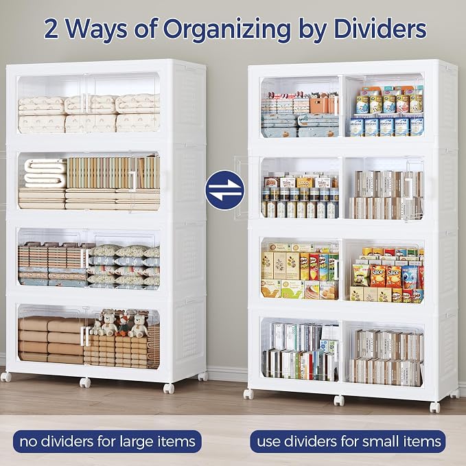 200GAL Storage Bins with Lid and Wheels, Stackable Closet Organizers and - Image 6