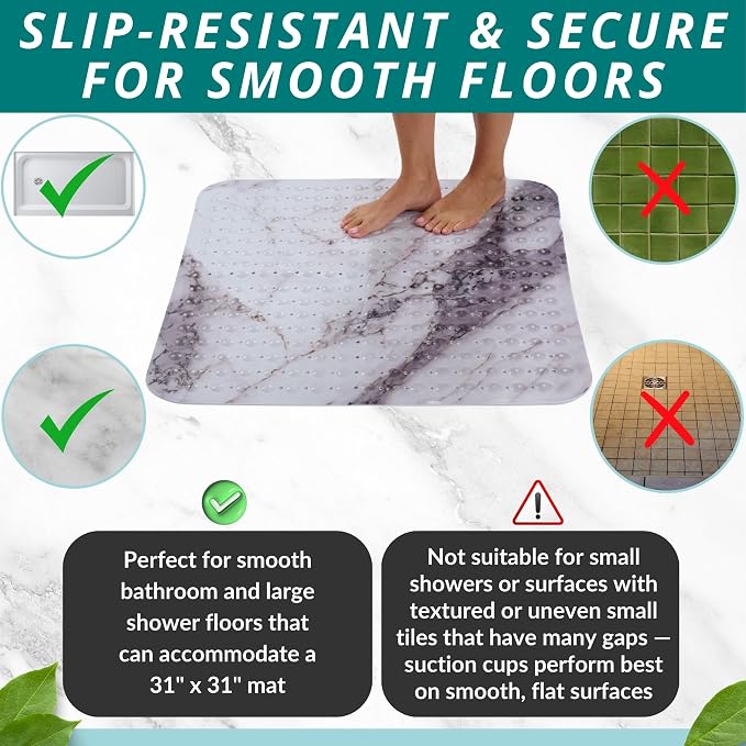 ENKOSI Extra Large Square Non Slip Shower Mat - Image 5