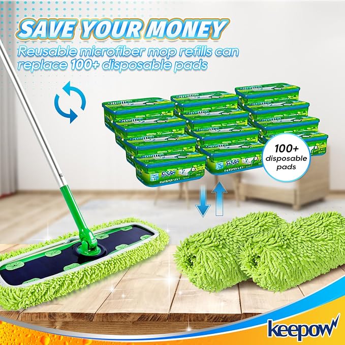 KEEPOW Reusable XL Mop Pads Compatible - Image 8