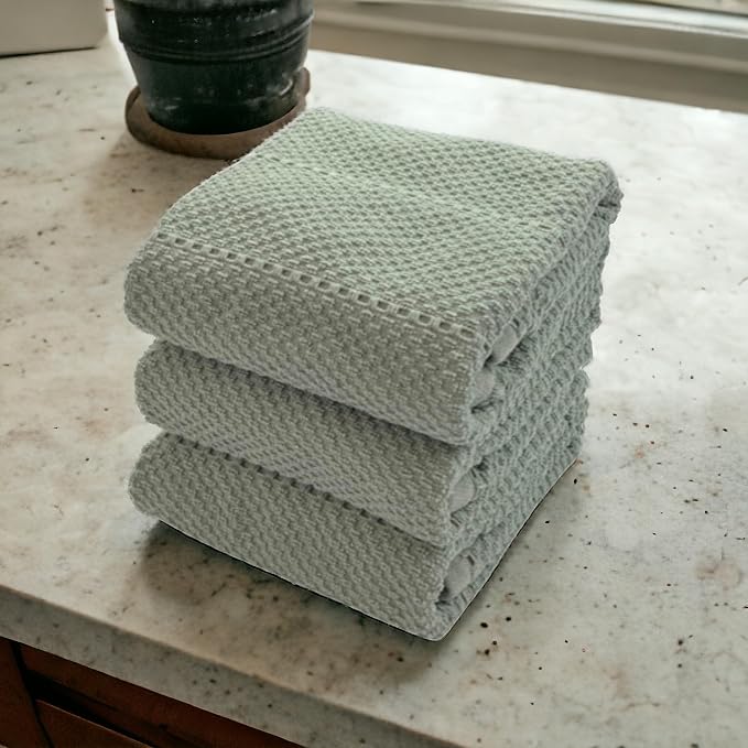 Serafina Home Sage Green Kitchen Dish Towels: 100% Cotton Cloth Soft Cleaning - Image 5