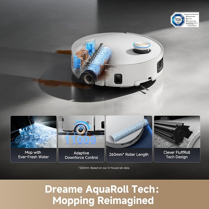 DREAME Aqua10 Ultra Roller Robot Vacuum and Mop & 30, 000Pa Suction, - Image 2