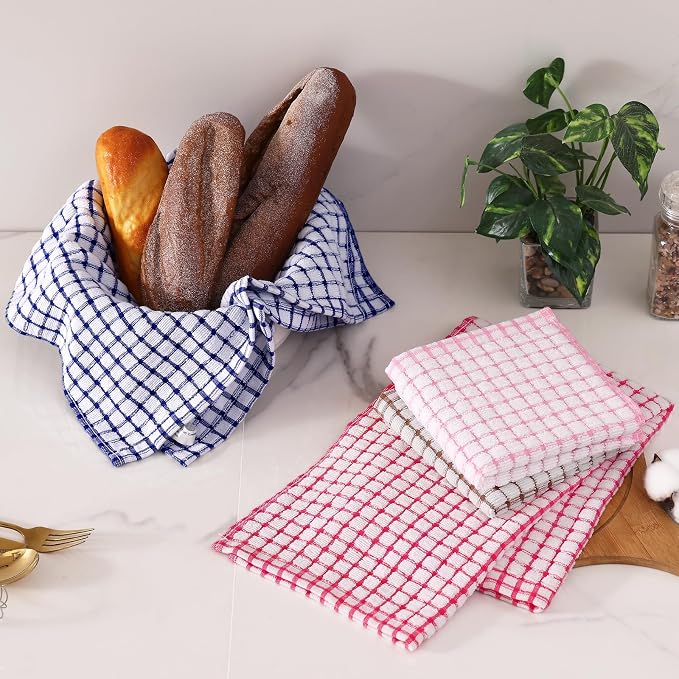 Homaxy Kitchen Towels and Dishcloths Set, 16 x 25 and 12 x 12 Inches, Super - Image 2