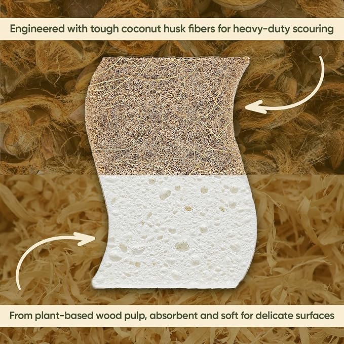 Plant-Based Kitchen Sponges | FSC-Certified & PETA Approved | Natural Cellulose - Image 7